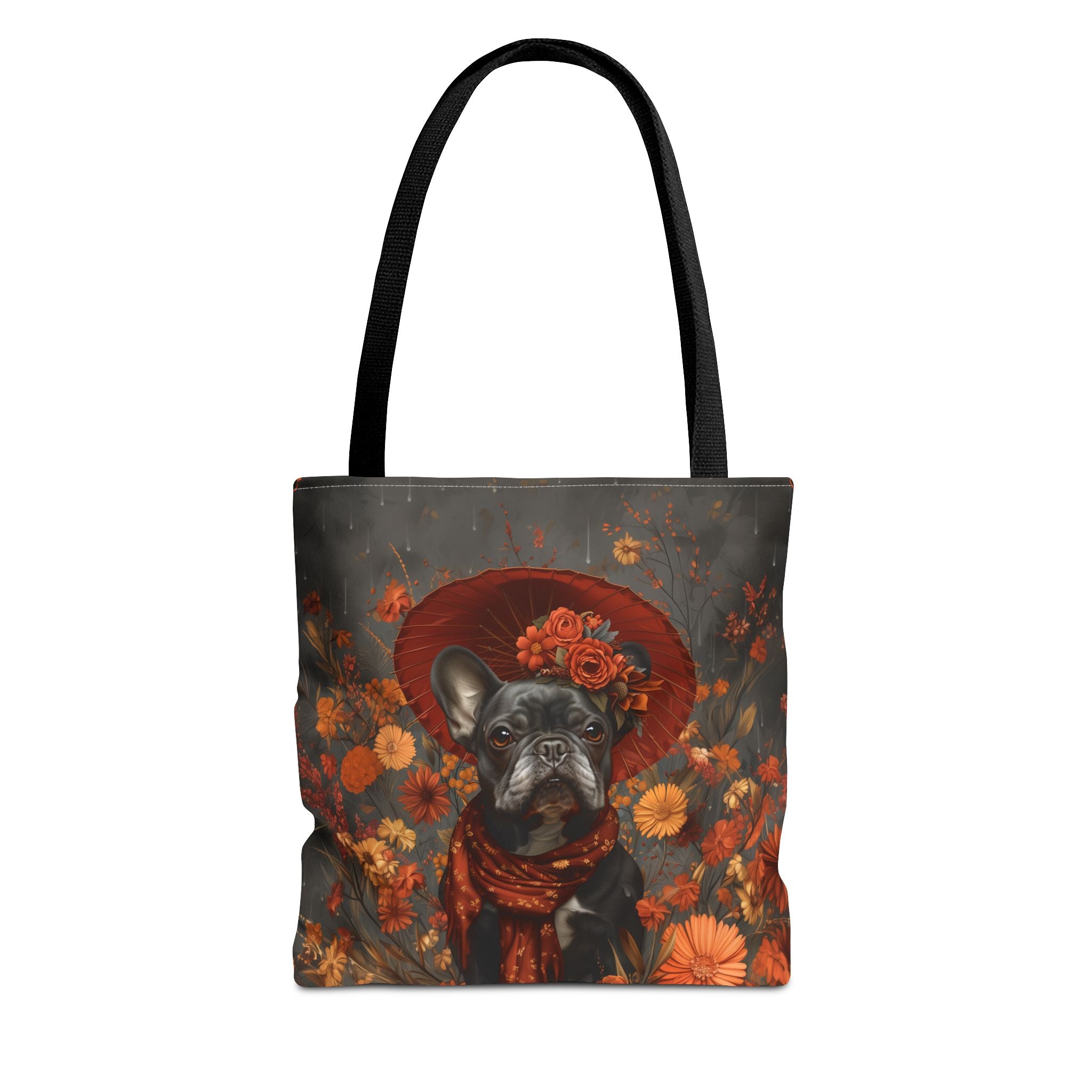 Autumn French Bulldog Tote Bag, Floral Eco-Friendly Market Companion - Darwin & Rose