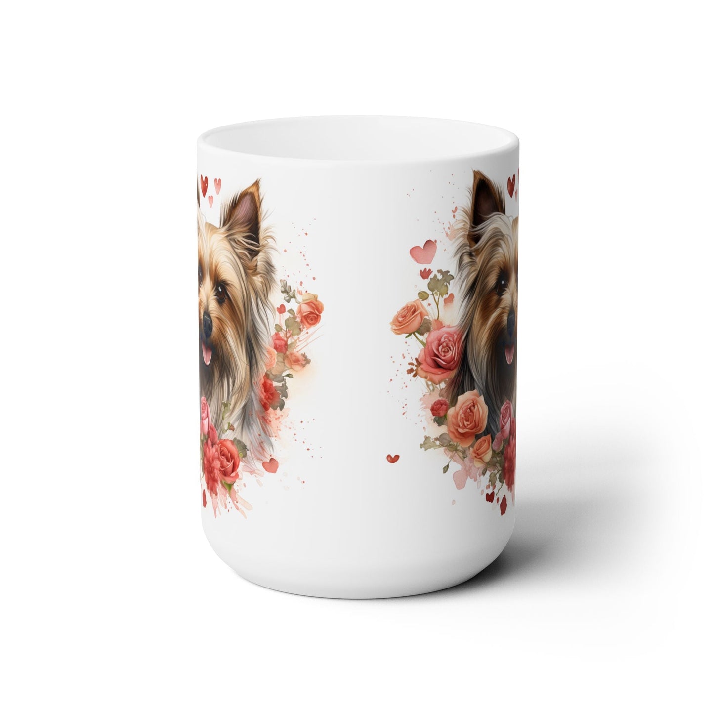 Yorkie Love Floral Mug – Yorkshire Terrier Mom Gift, Coffee Cup