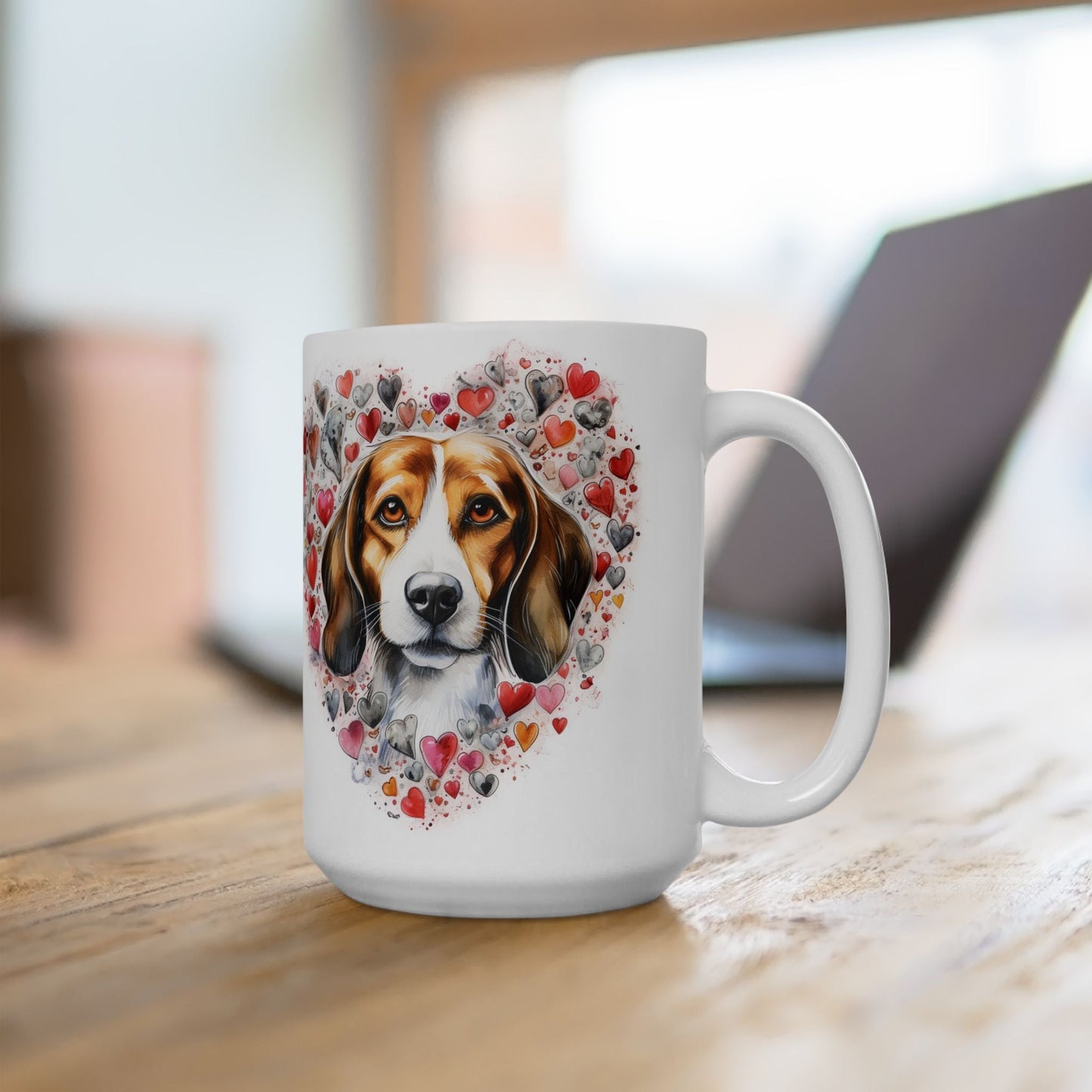 Beagle Love Mug - Heartwarming Valentine's Coffee Cup for Dog Lovers