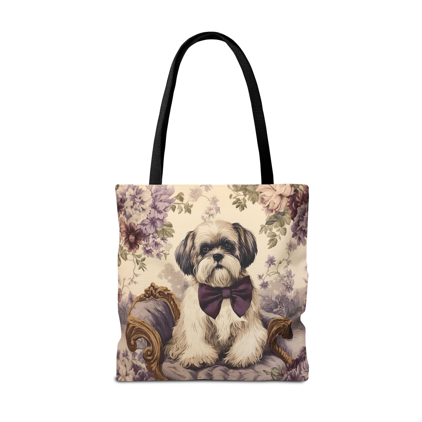 Regal Shih Tzu Floral Tote Bag - Stylish Eco-Friendly Gift for Pet Lovers