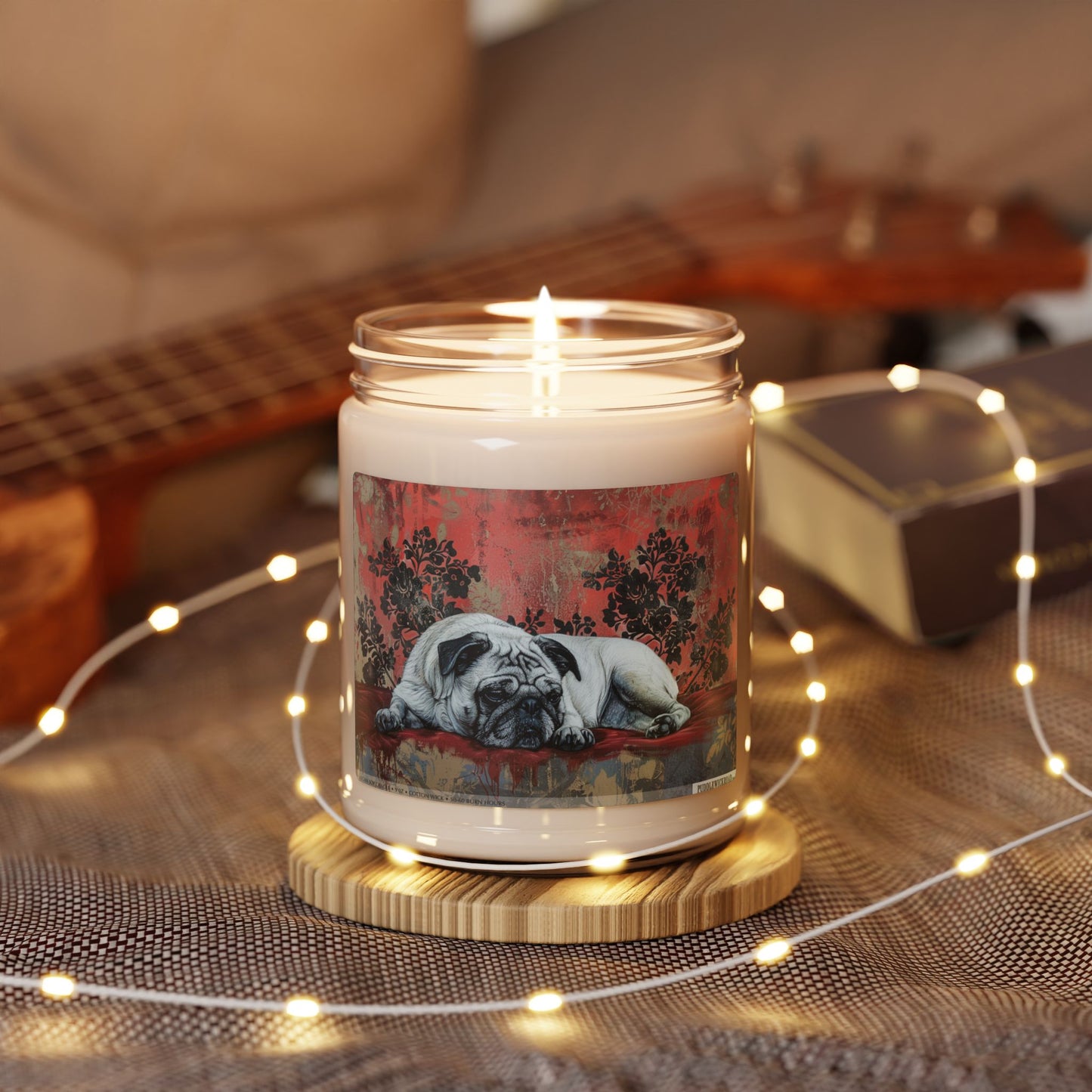 Pug Lover's Vintage Scented Candle - Cozy Dog Dad Gift