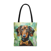 Dapper Dachshund Tote Bag – Stylish Art Canvas for Dog Lovers