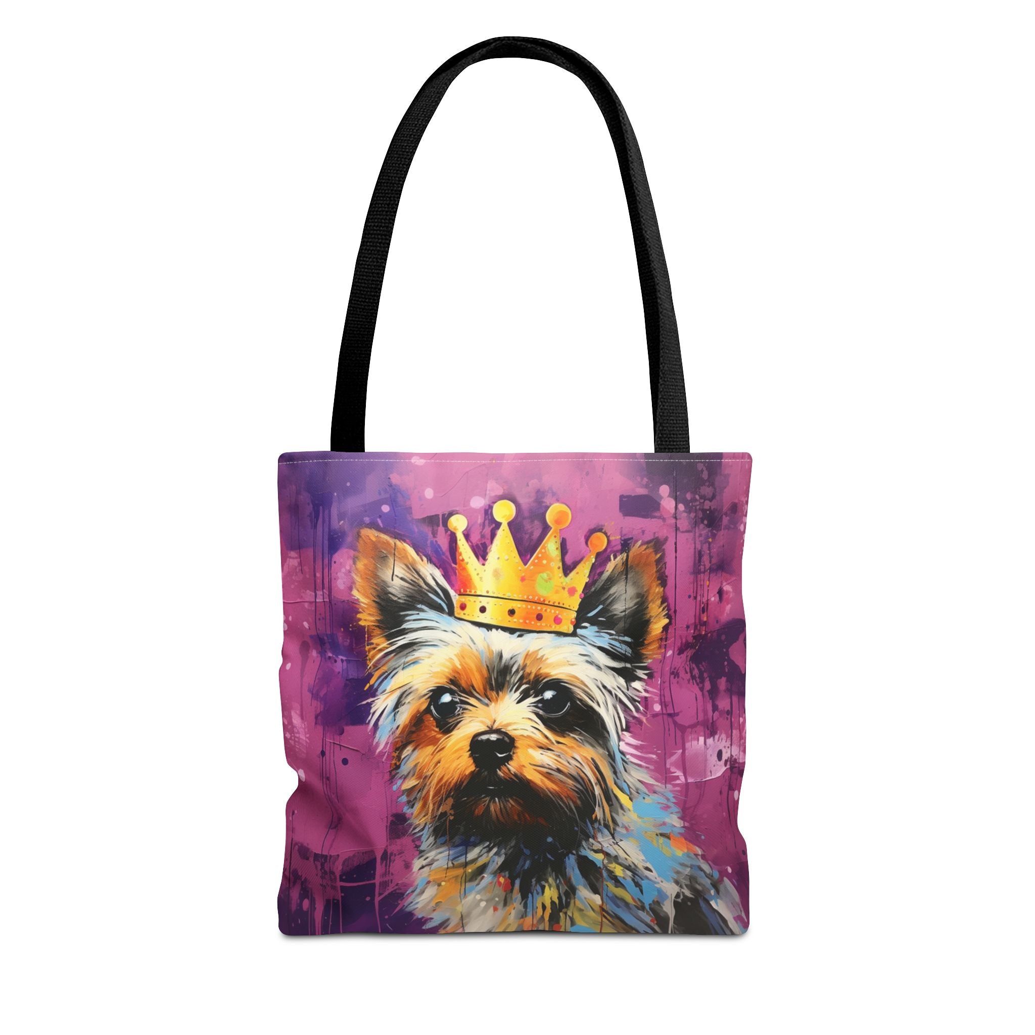 Regal Yorkie Crown Tote Bag – Artistic Eco-Friendly Canvas