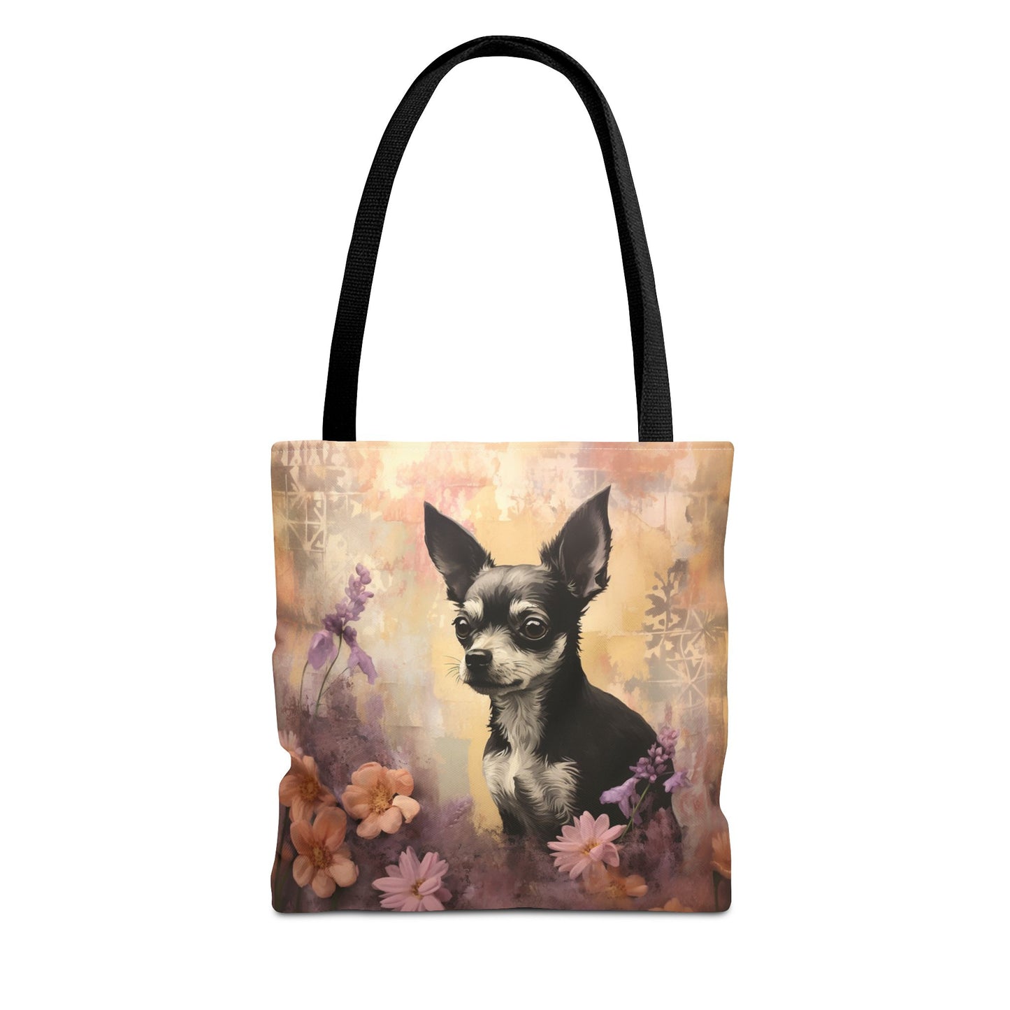 Charming Chihuahua Floral Tote Bag – Eco-Friendly Canvas Gift