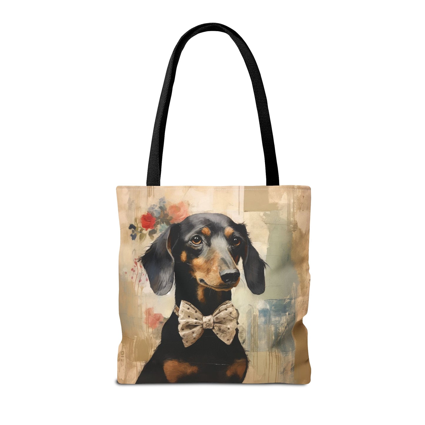 Dashing Dachshund Tote Bag with Bow Tie Design, Perfect for Dog Lovers