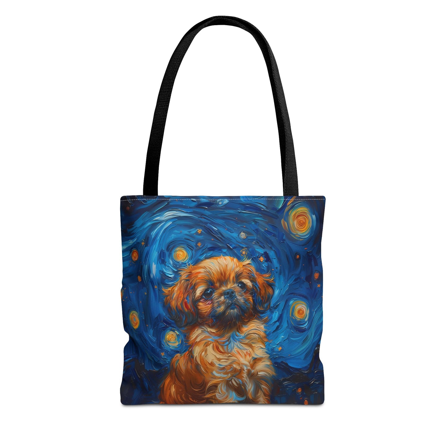 Starry Night Shih Tzu Canvas Tote Bag - Artistic Eco-Friendly Design