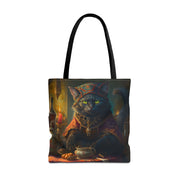 Mystic Black Cat Enchanted Tote Bag, Artistic Eco-Friendly Gift for Cat Lovers