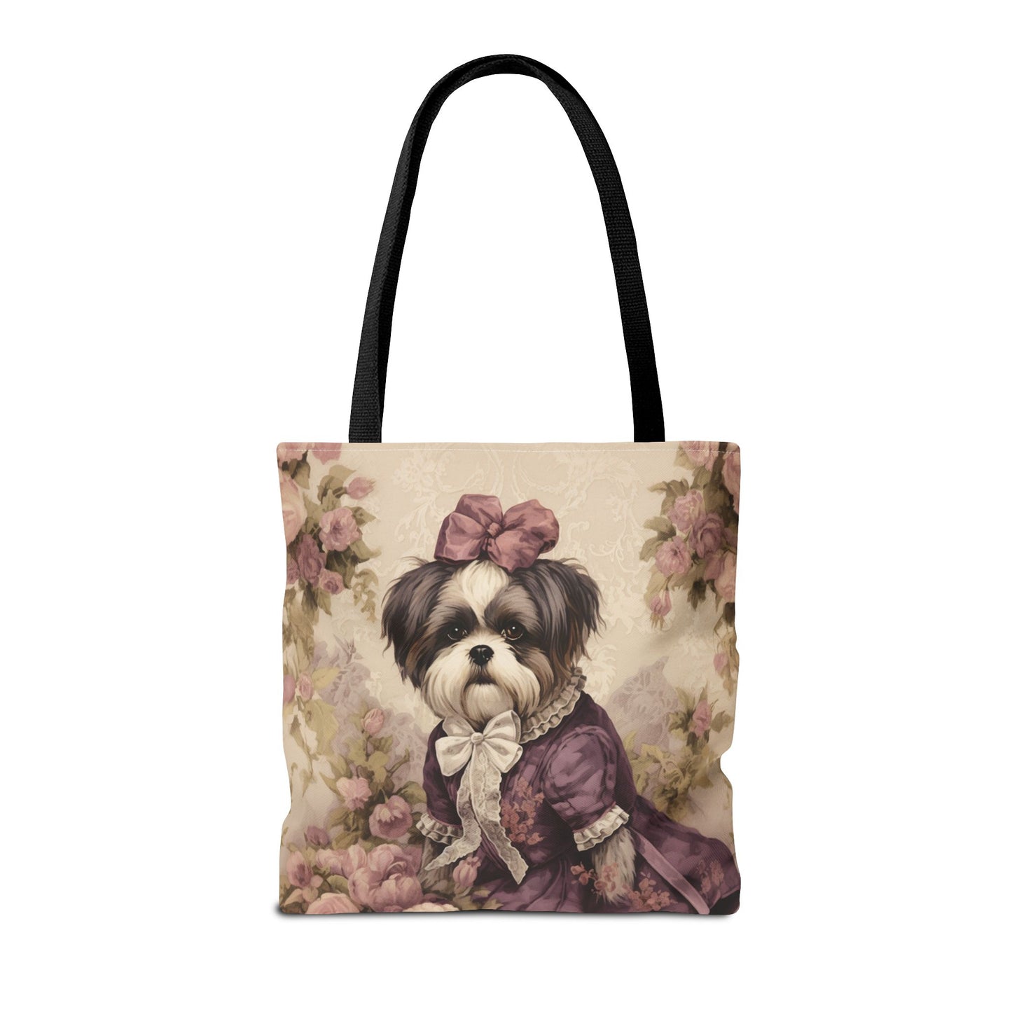 Shih Tzu Floral Elegance Tote Bag for Stylish Dog Lovers