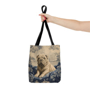 Vintage Shar Pei Canvas Tote Bag - Artistic Dog Lover Gift