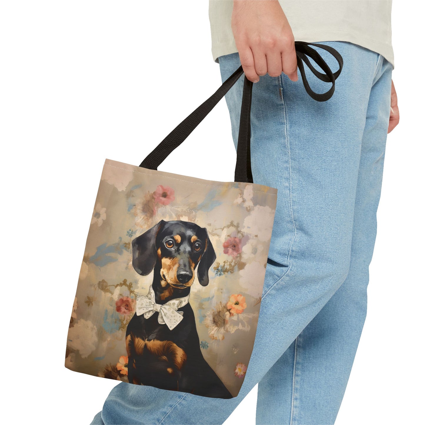 Dashing Dachshund Floral Tote Bag – Chic Eco-Friendly Dog Lover Gift