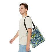 Lush Lemon Grove Pattern Canvas Tote Bag, Eco-Friendly Everyday Carry