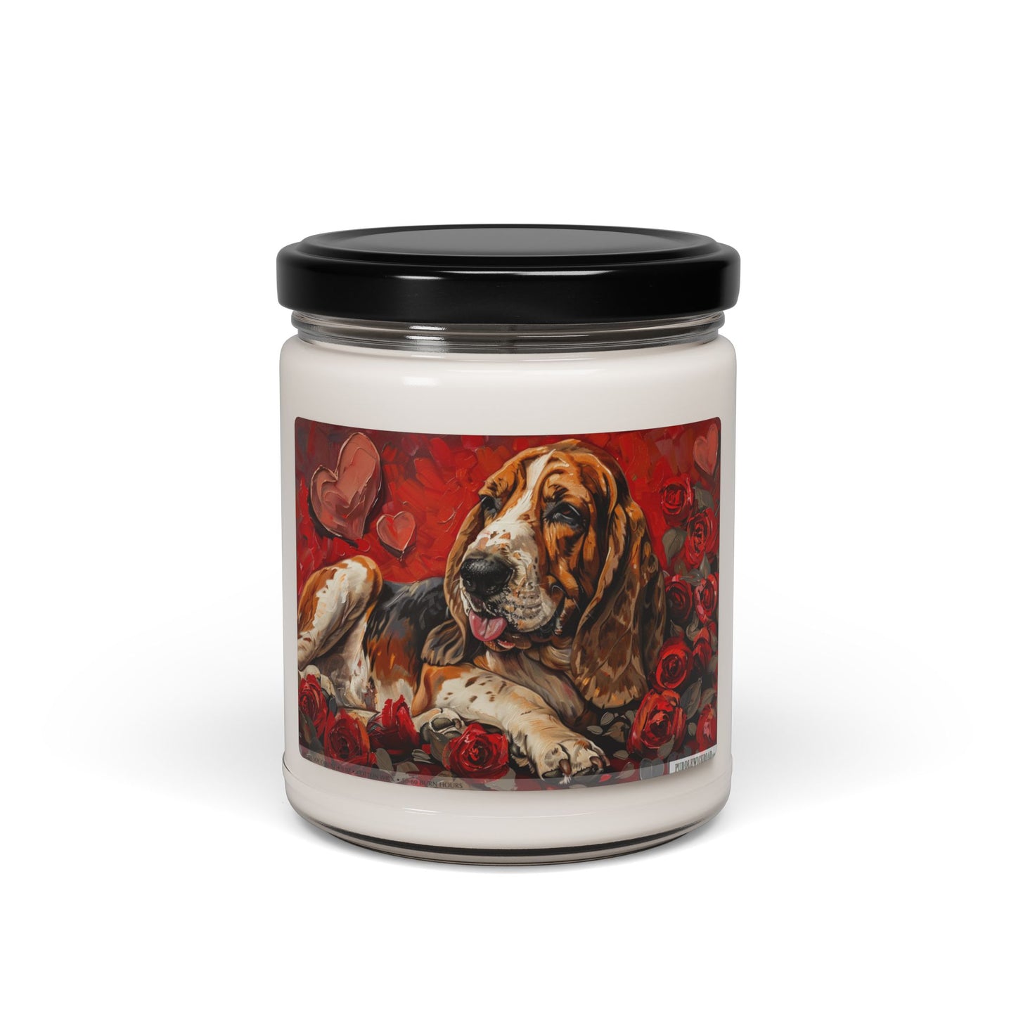 Basset Hound Valentine Candle – Dog Lover Gift with Artistic Design