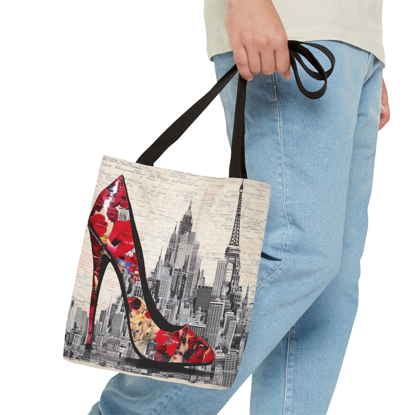 City Chic Stiletto Tote Bag, Stylish Canvas Handbag for Work & Market