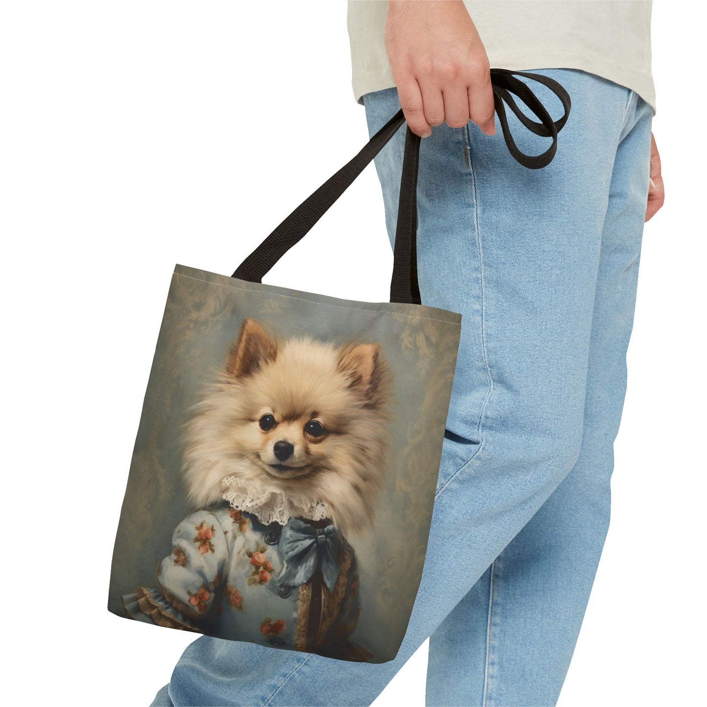 Regal Pomeranian Portrait Tote Bag, Stylish Gift for Dog Lovers