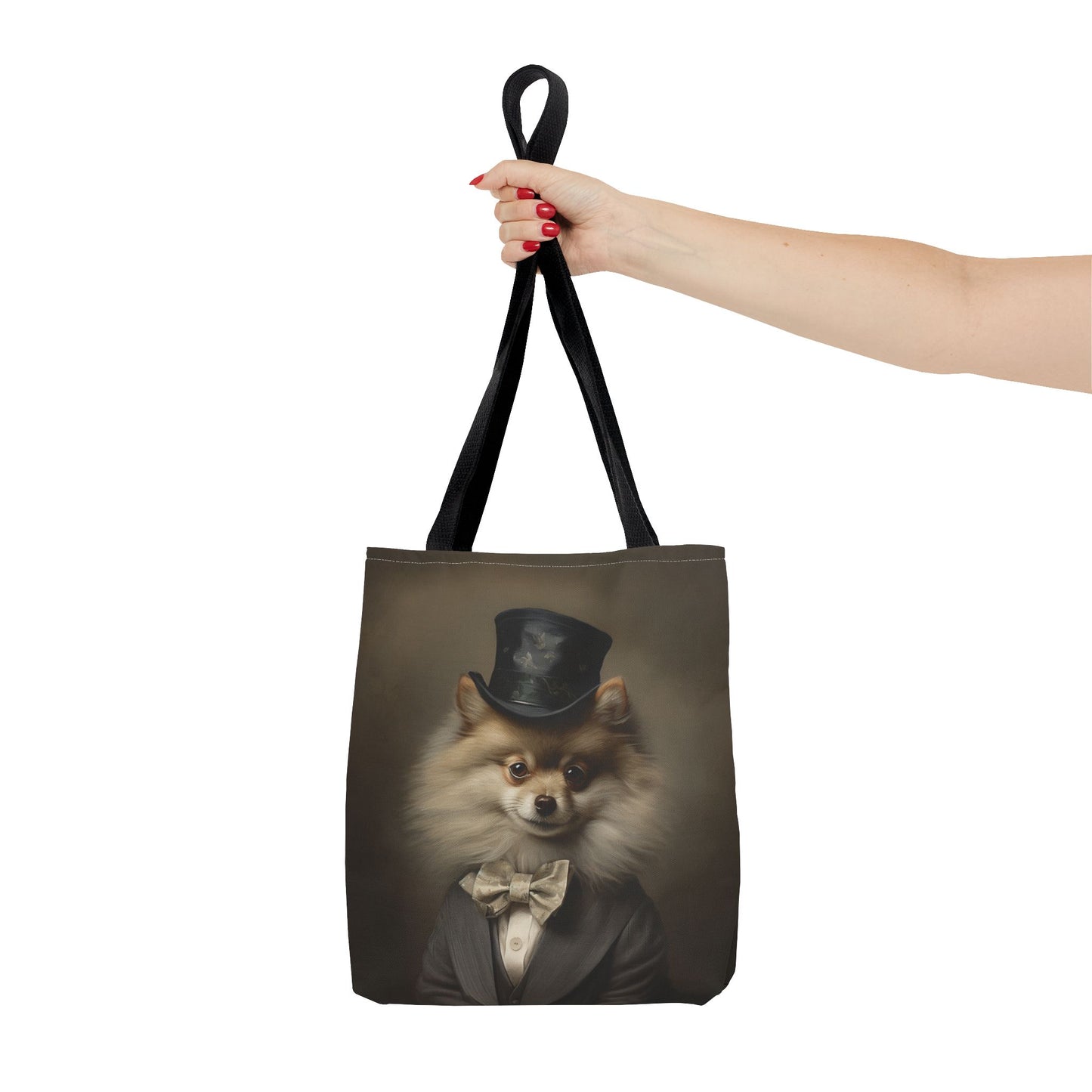 Refined Pomeranian Gentleman Tote Bag, Vintage Dog Lover Gift