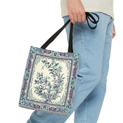 Elegant Botanical Canvas Tote Bag – Eco-Friendly Floral Shopping Bag