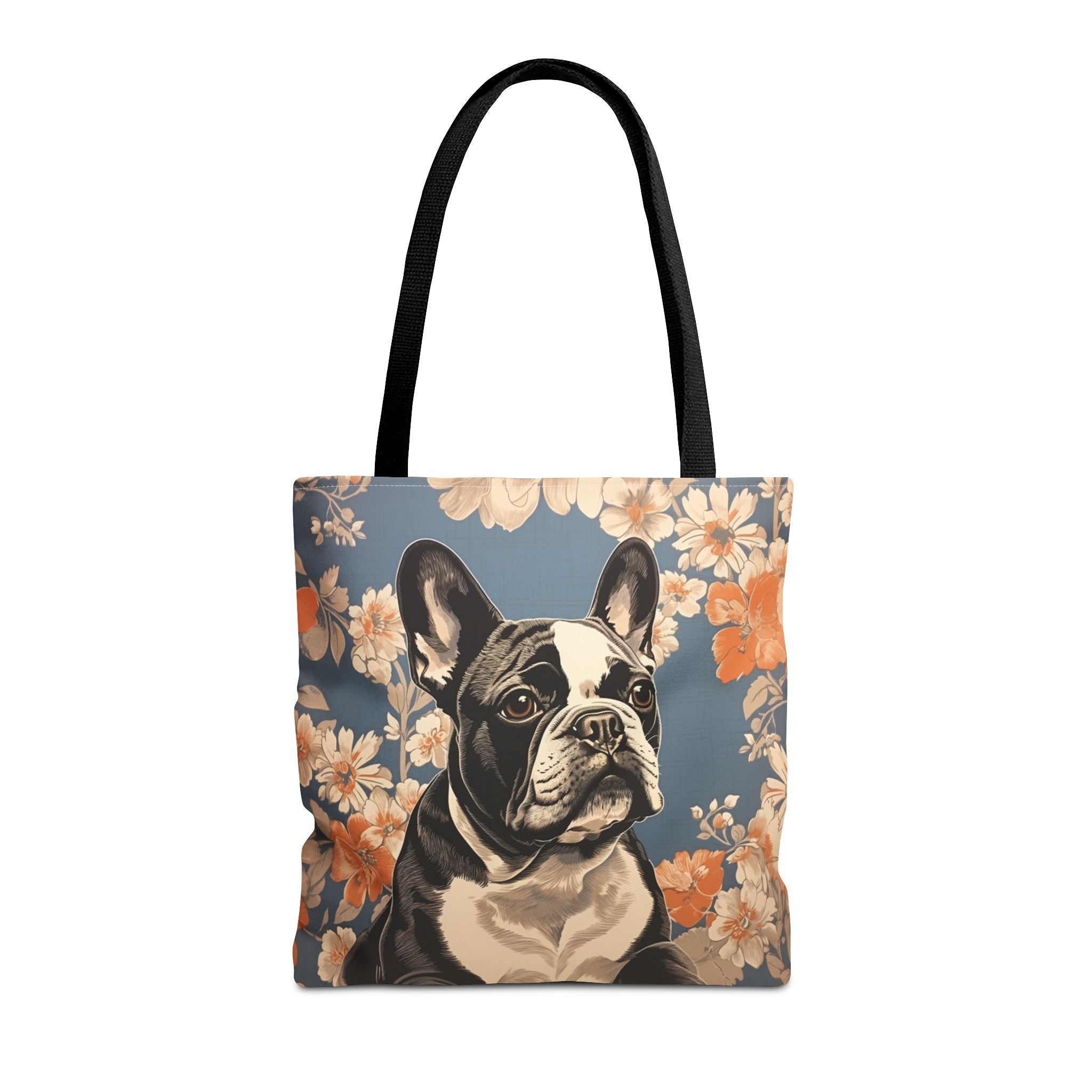 Frenchie Floral Canvas Tote Bag - Chic Gift for Dog Lovers