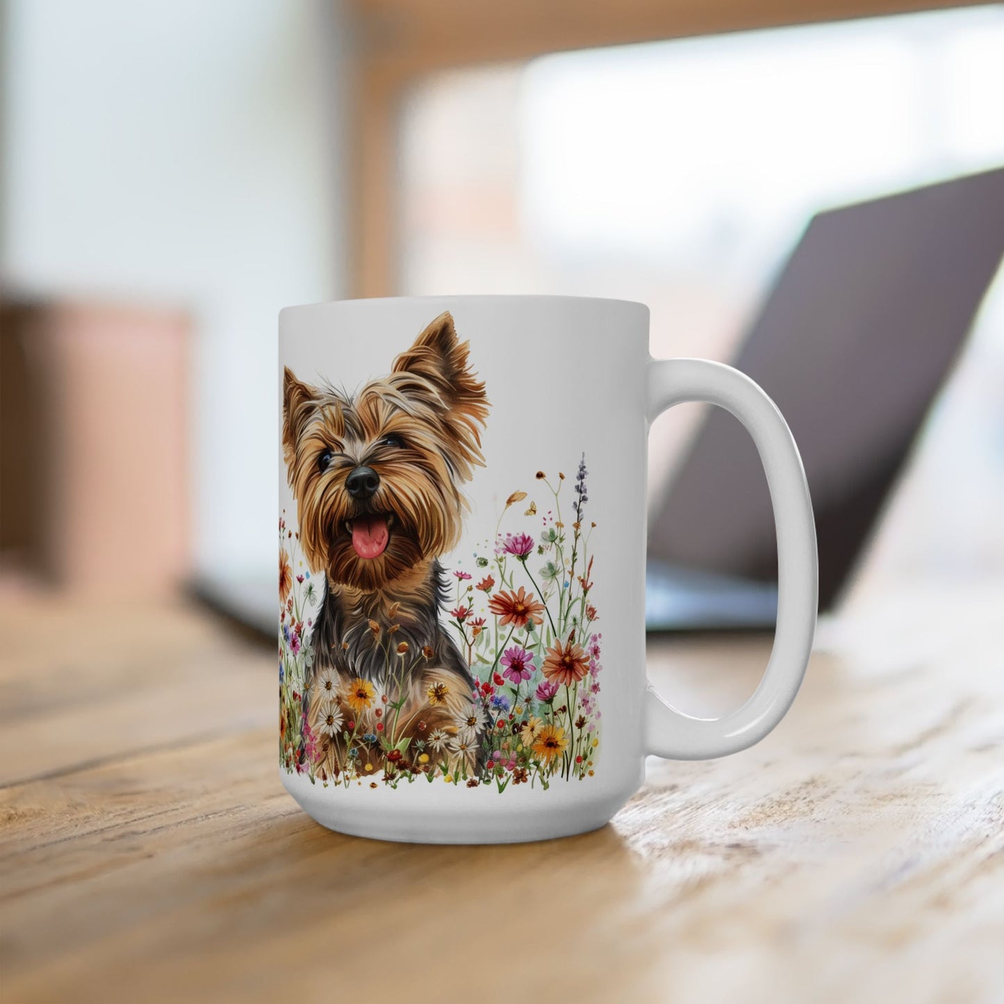 Yorkshire Terrier Floral Mug - Yorkie Lover Gift for Dog Moms