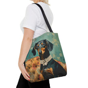 Dachshund Elegance Tote Bag - Artistic Dog Lover Canvas Bag