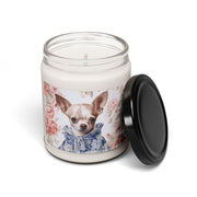 Charming Chihuahua Candle – Floral Art Design, Gift for Dog Lovers