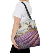 Provence Lavender Windmill Art Tote Bag - Eco-Friendly and Stylish Gift