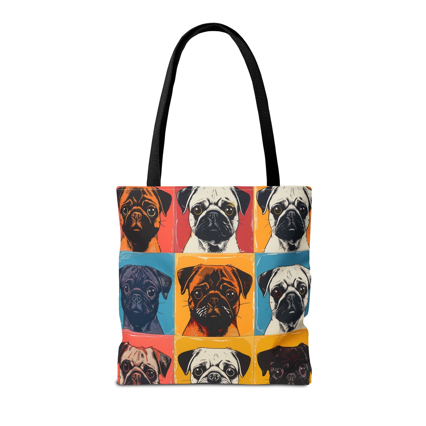 Pop Art Pug Tote Bag - Colorful Canvas Bag for Dog Lovers