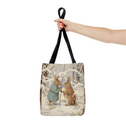 Winter Wonderland Rabbit Tote Bag, Eco-Friendly Canvas Gift