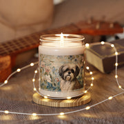 Shih Tzu Floral Soy Candle, Vintage Dog Lover Gift