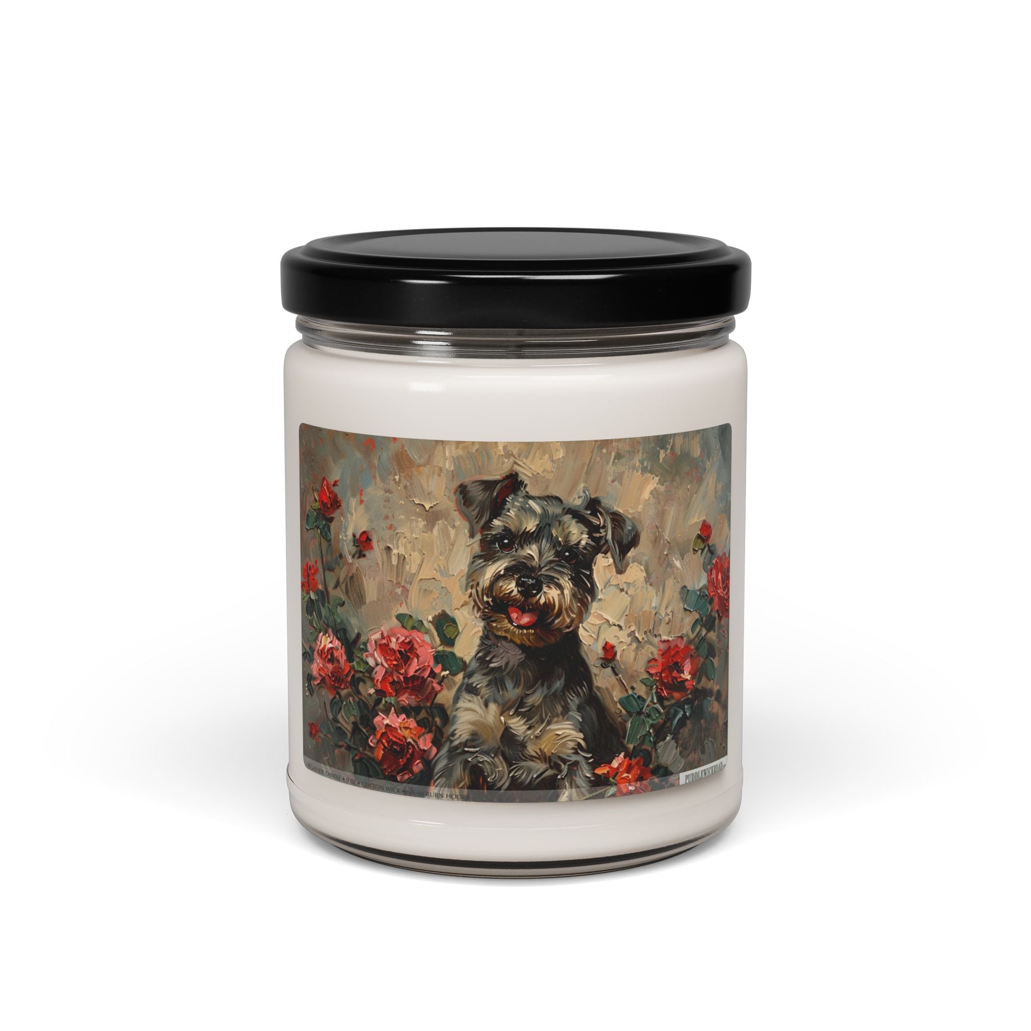 Mini Schnauzer Rose Garden Candle — Adorable Dog Lover Gift - Darwin & Rose