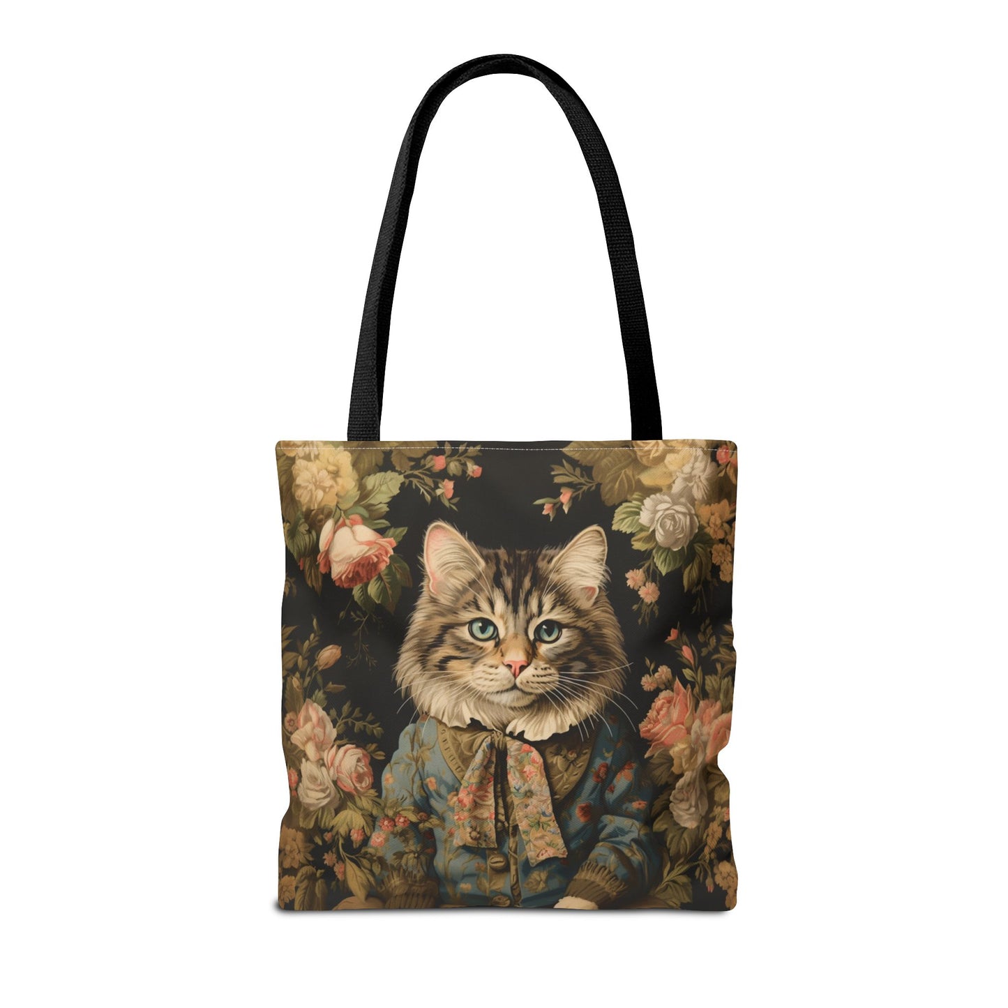 Maine Coon Cat Floral Art Tote Bag, Stylish Gift for Cat Lovers