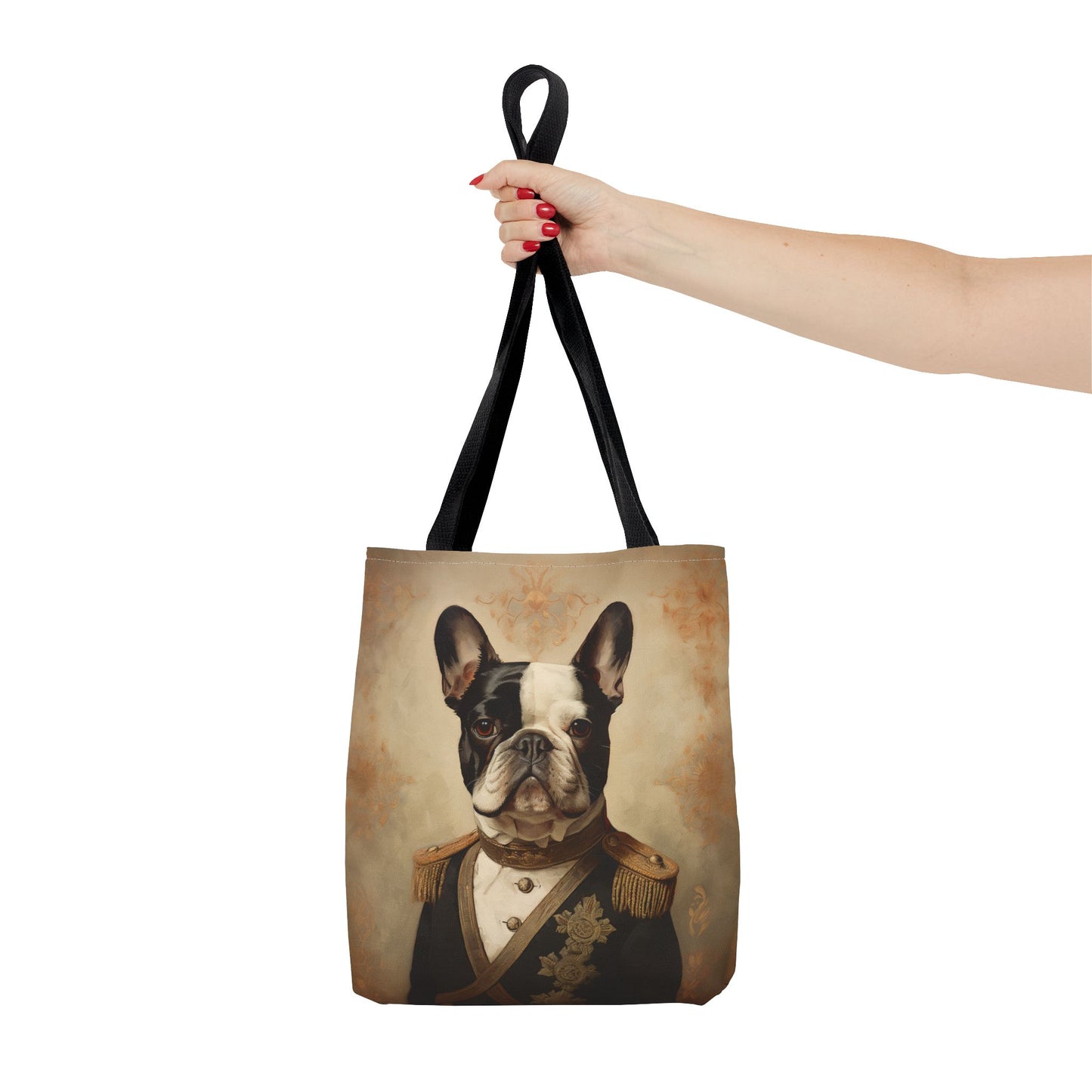 French Bulldog Royal Portrait Canvas Tote Bag, Eco-Friendly Gift