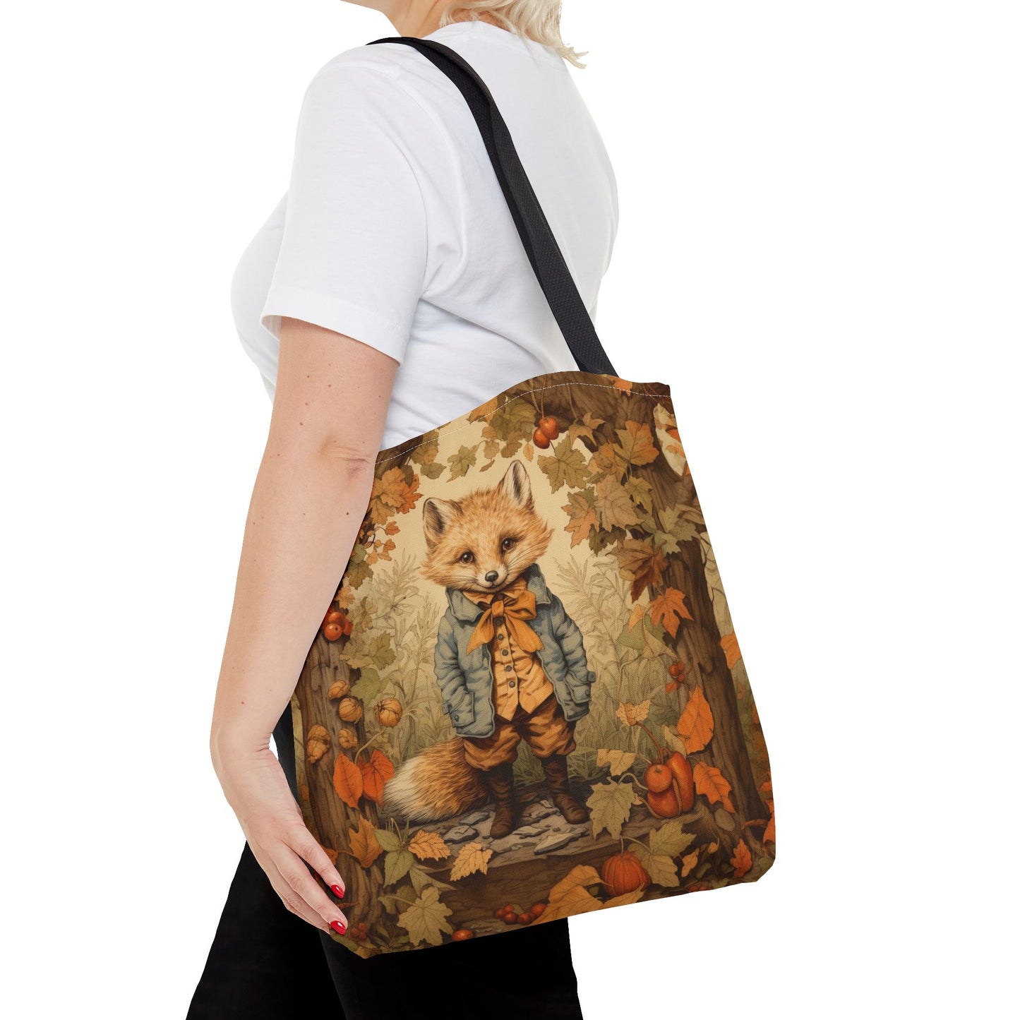 Vintage Autumn Fox Tote Bag - Eco-Friendly Reusable Canvas Bag