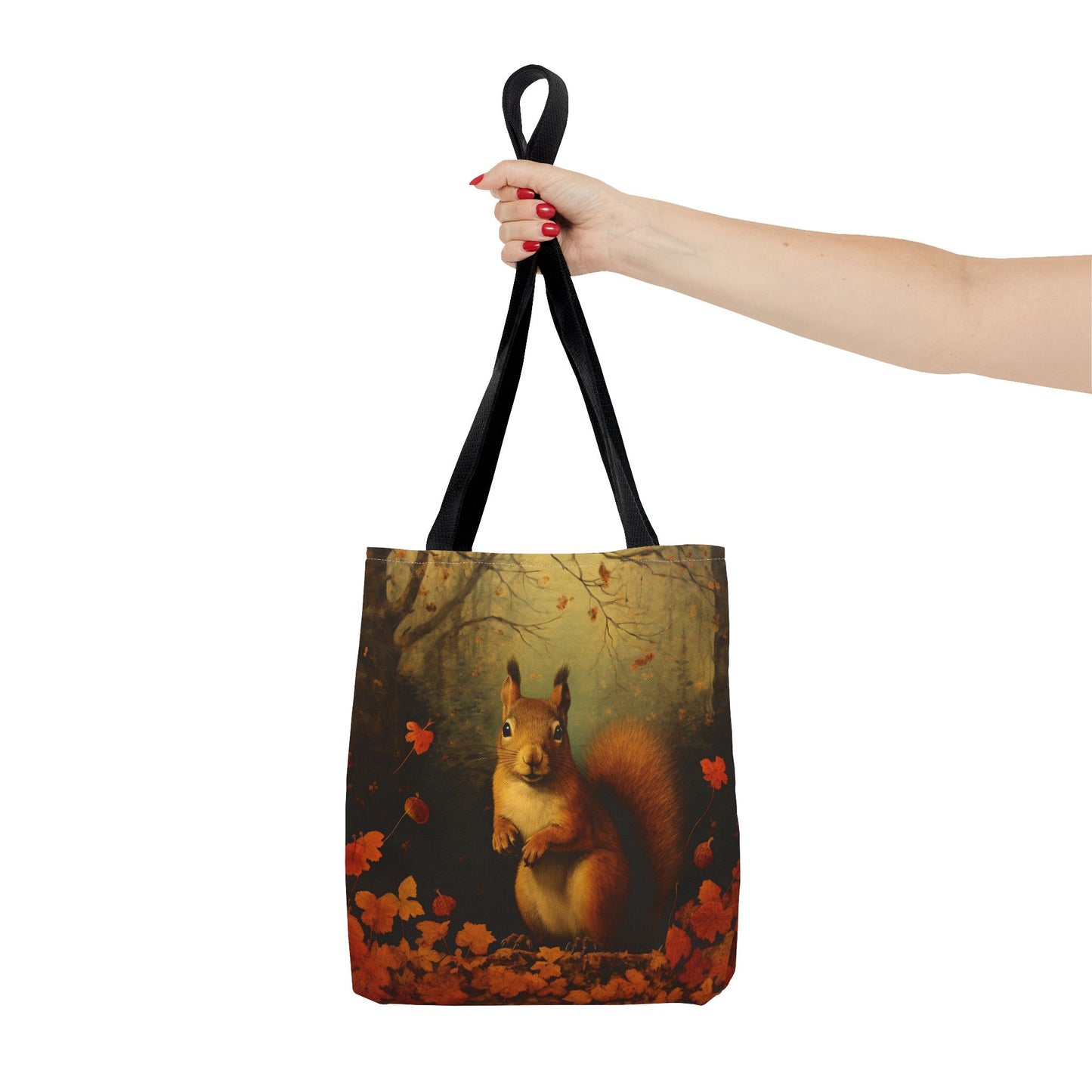 Autumn Squirrel Tote Bag with Woodland Design, Eco-Friendly Canvas