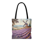 Provence Lavender Windmill Art Tote Bag - Eco-Friendly and Stylish Gift