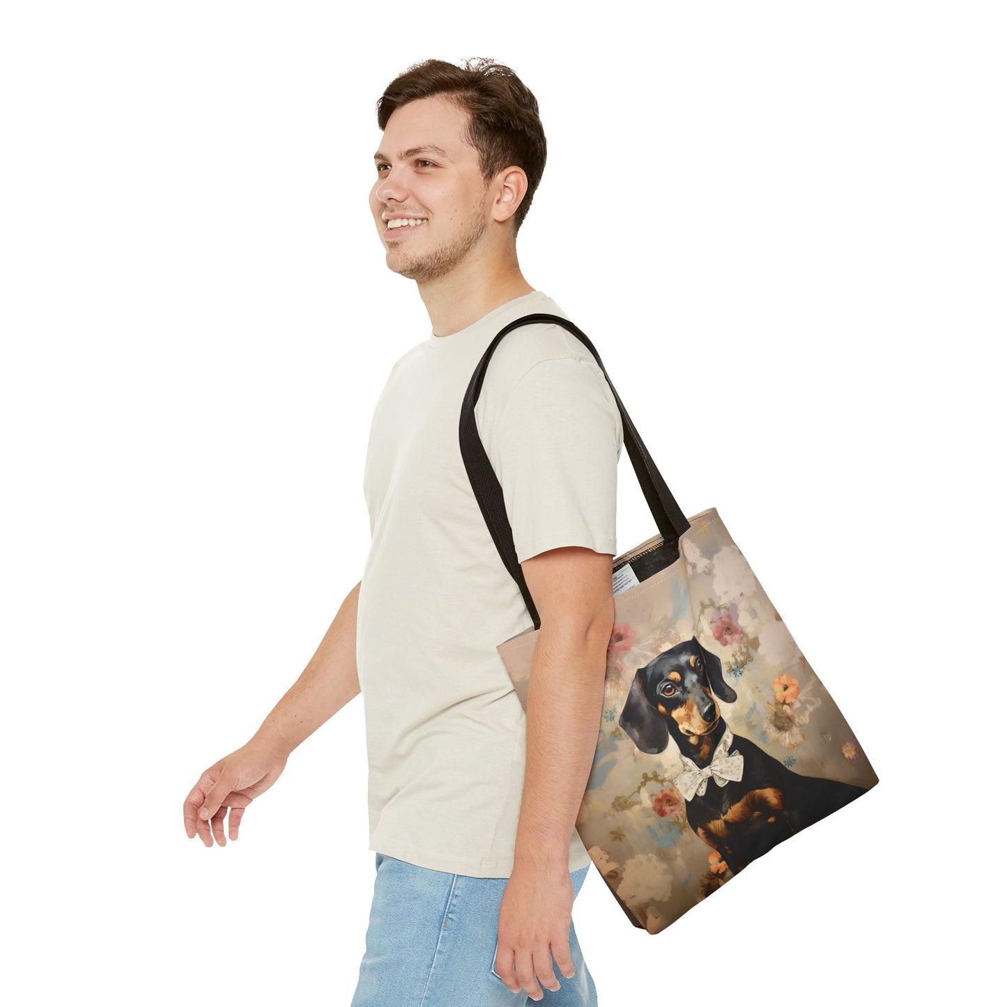 Dashing Dachshund Floral Tote Bag – Chic Eco-Friendly Dog Lover Gift