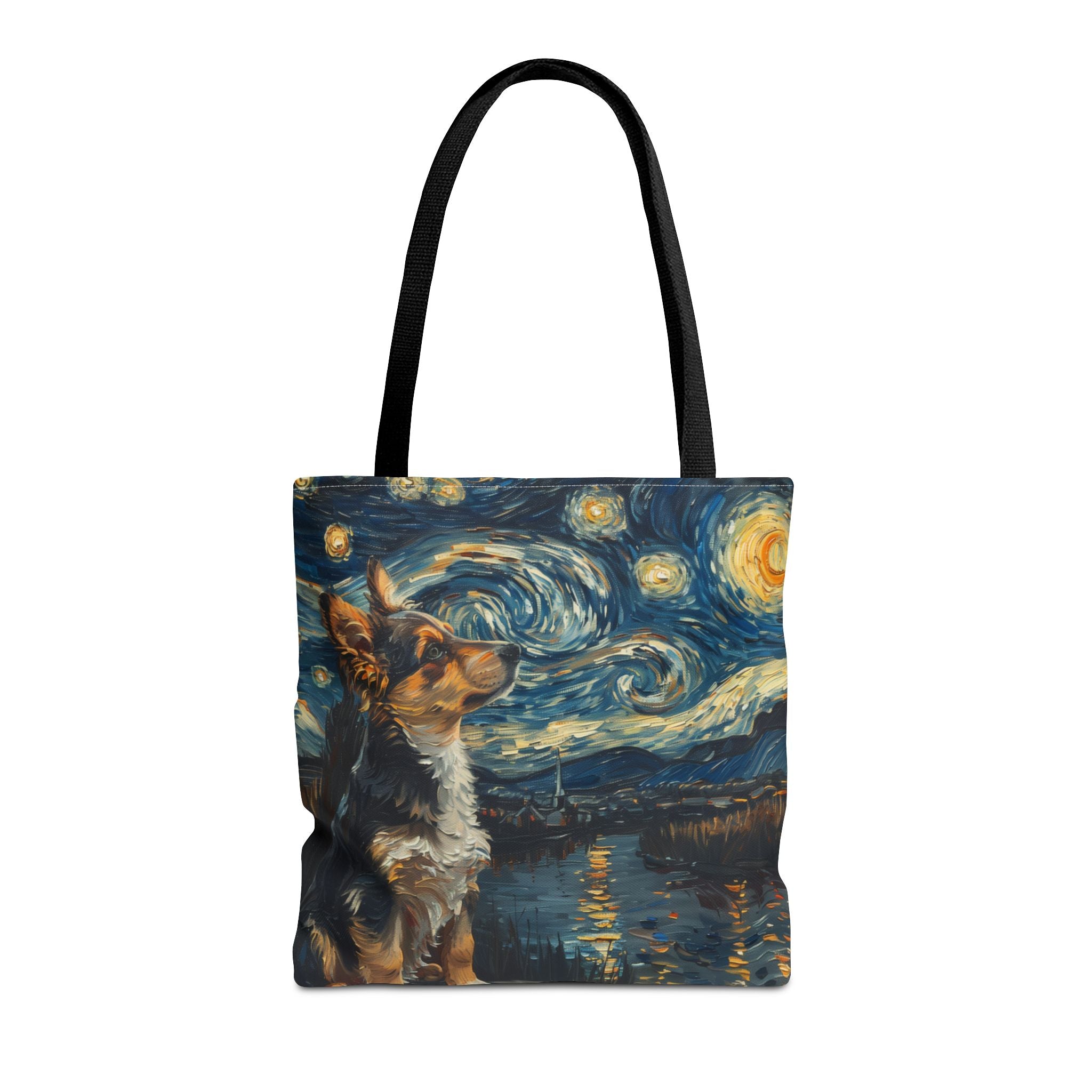 Starry Night Corgi Canvas Tote Bag, Eco-Friendly and Stylish Gift