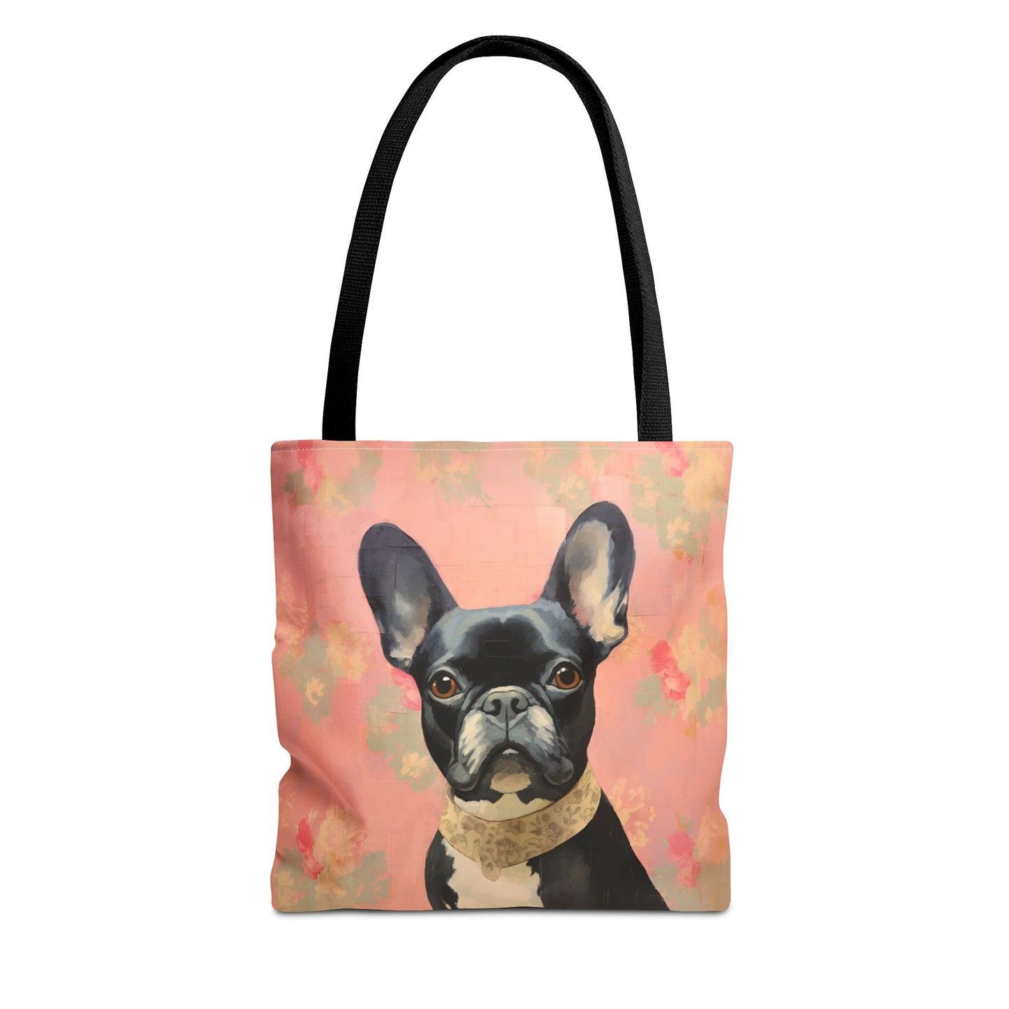 French Bulldog Floral Canvas Tote Bag - Stylish & Eco-Friendly Gift