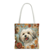 Havanese Floral Bliss Tote Bag – Canvas Market Bag for Dog Lovers