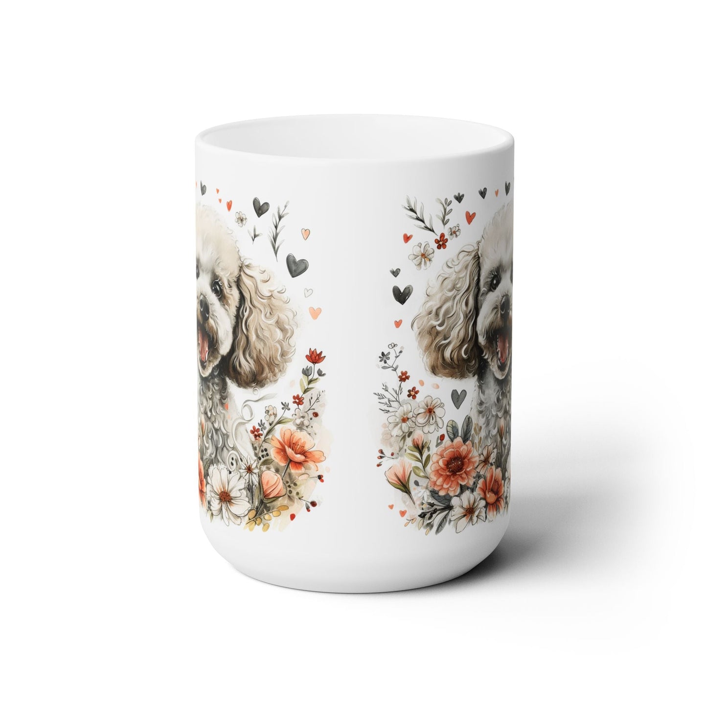 Adorable Poodle Lover’s Floral Coffee Mug – Perfect Gift for Dog Moms