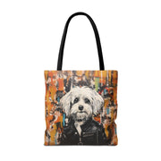 Maltese Rock Star Canvas Tote Bag, Vibrant Eco-Friendly Design for Dog Lovers