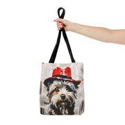 Yorkie Charm Tote Bag – Red Fedora Yorkshire Terrier Design