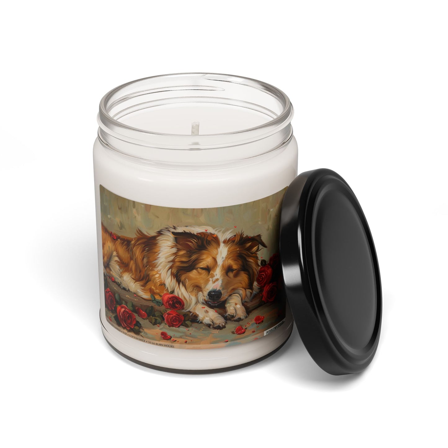 Dreamy Collie Rose Candle – Dog Lover Gift, Pet Memorial Keepsake