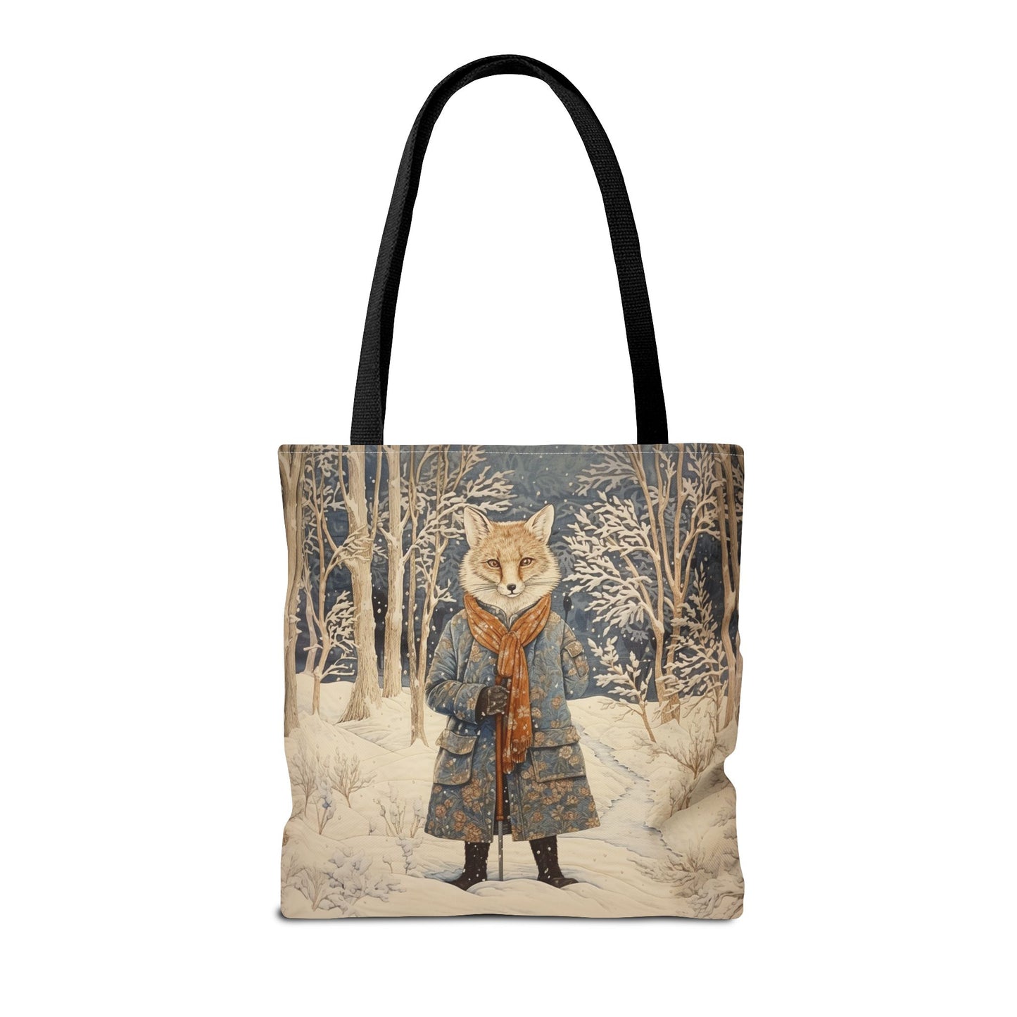 Winter Fox Wonderland Canvas Tote Bag for Nature & Art Lovers