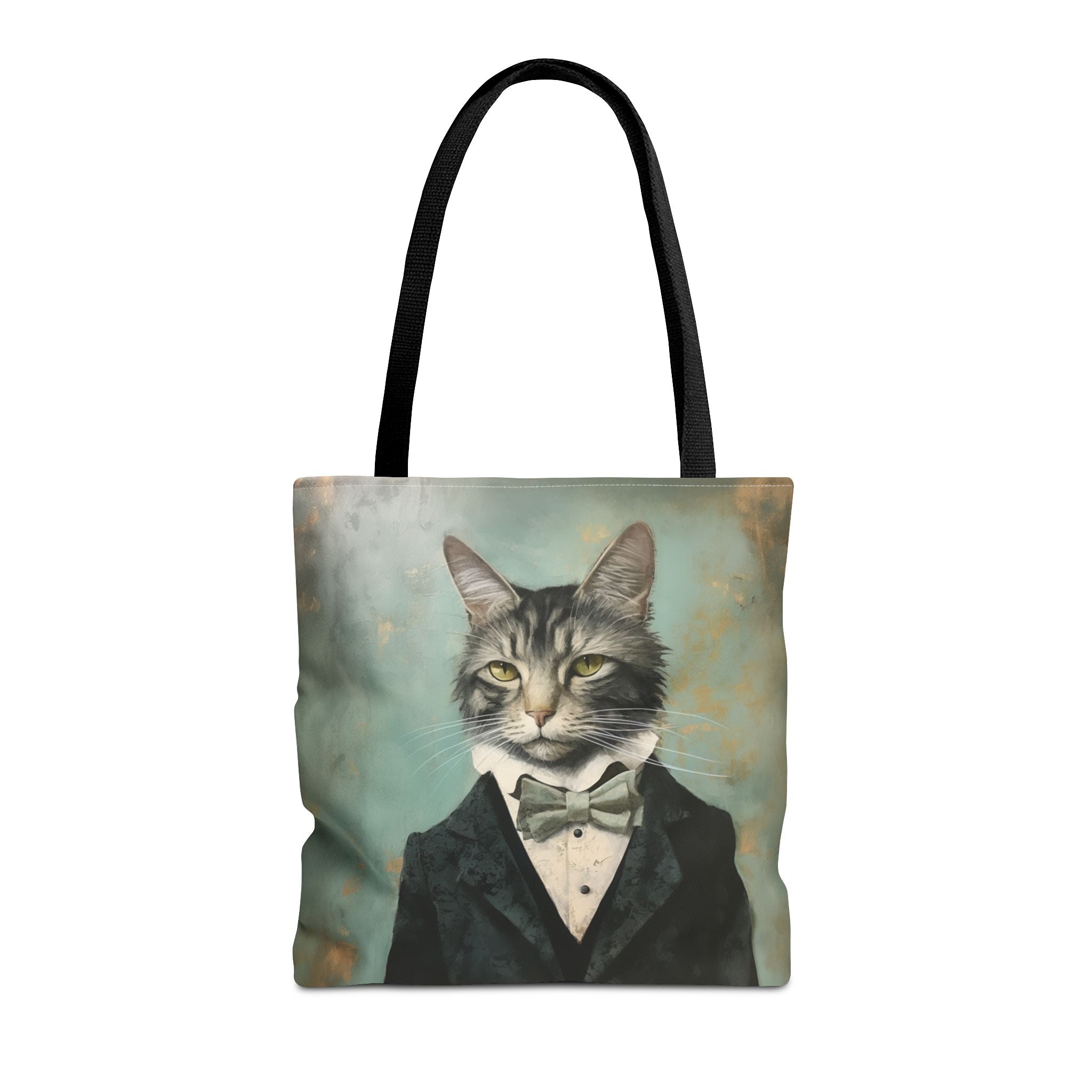 Elegant Cat Canvas Tote Bag with Tuxedo Art, Stylish Gift for Cat Lovers