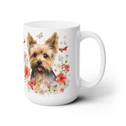 Yorkshire Terrier Mug – Adorable Yorkie with Floral and Butterfly Design