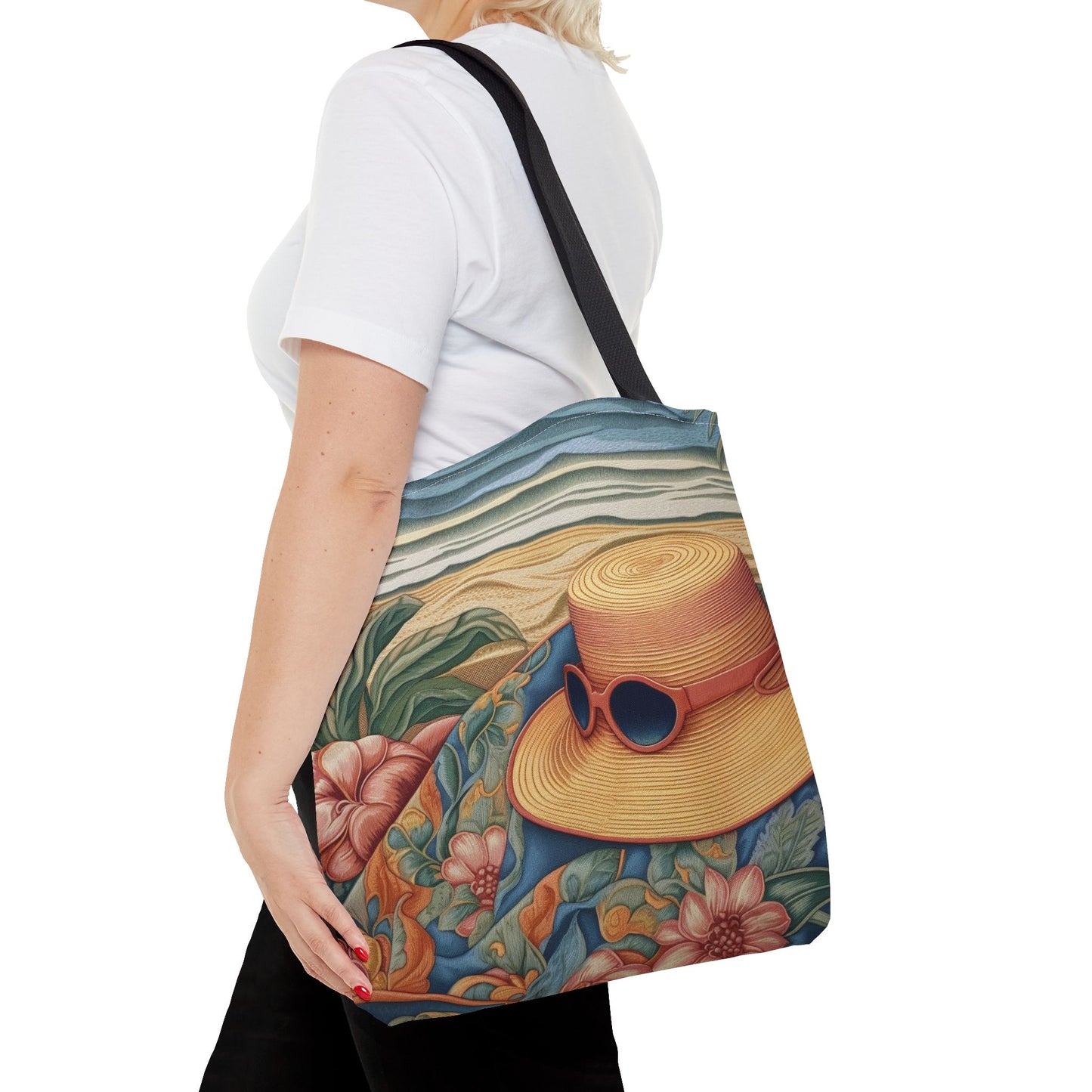 Sunny Beach Paradise Canvas Tote Bag, Vibrant and Eco-Friendly Beach Accessory