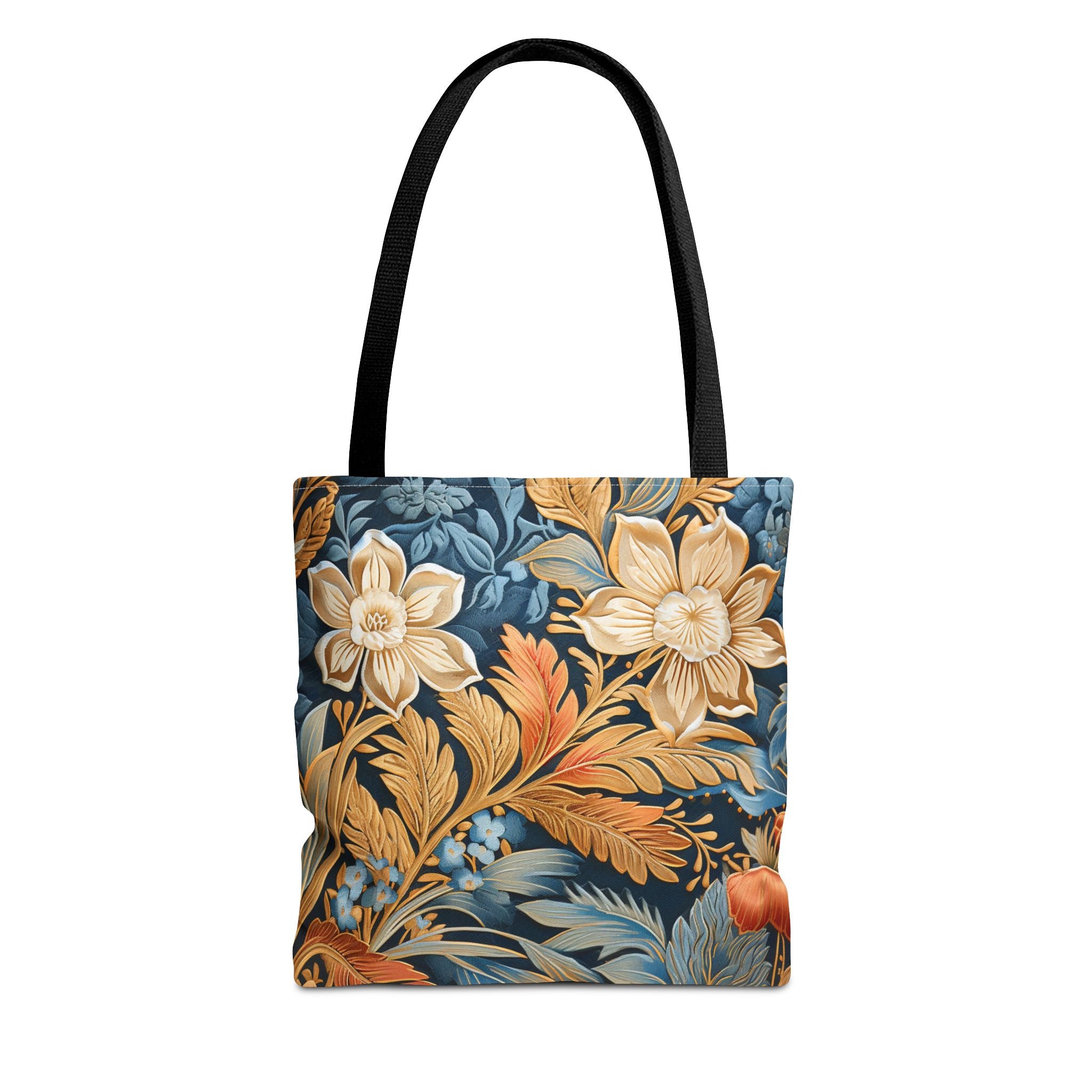 Vintage Floral Canvas Tote Bag, Elegant Eco-Friendly Shopping Bag