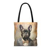 Frenchie Sophistiqué Tote Bag – Dapper French Bulldog Canvas Tote