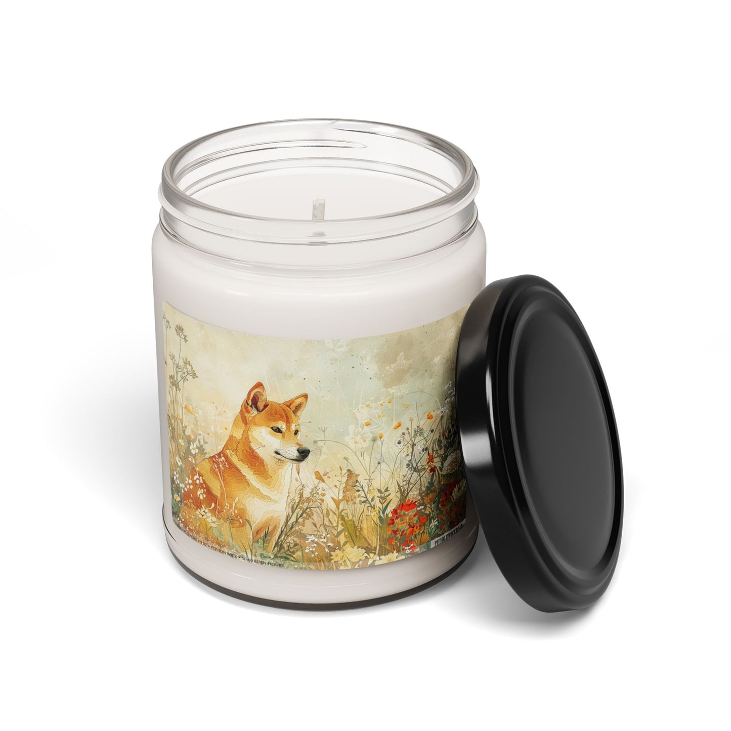 Shiba Inu Candle – Floral Soy Wax Gift for Dog Lovers