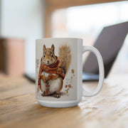 Cozy Squirrel Mug with Autumn Scarf - Gift for Animal Lovers